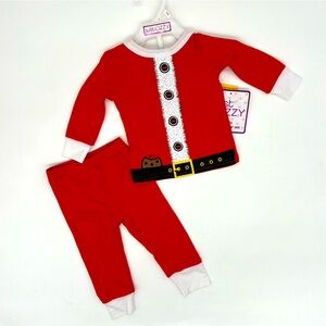 2 Piece Santa Claus Outfit Pajama Pants Shirt Infant Boy/Girl 12M NWT